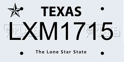 LXM1715 Texas License Plate