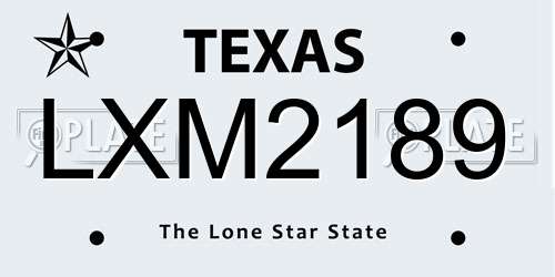 LXM2189 Texas License Plate