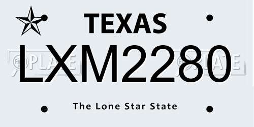 LXM2280 Texas License Plate