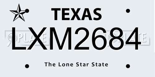 LXM2684 Texas License Plate