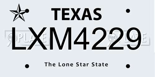 LXM4229 Texas License Plate