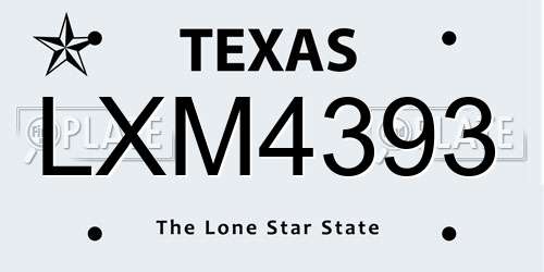LXM4393 Texas License Plate