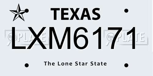 LXM6171 Texas License Plate
