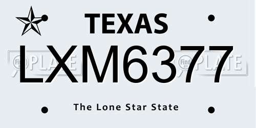 LXM6377 Texas License Plate