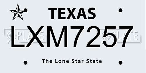 LXM7257 Texas License Plate