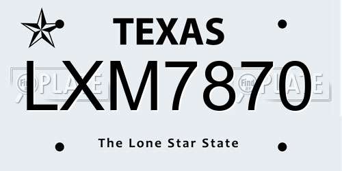 LXM7870 Texas License Plate