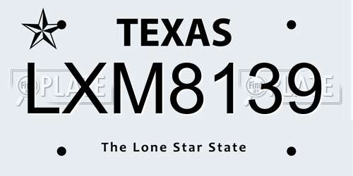 LXM8139 Texas License Plate