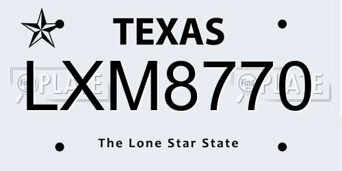 LXM8770 Texas License Plate
