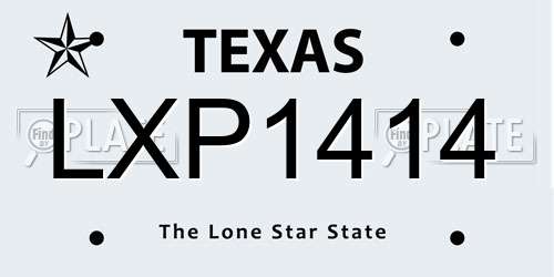 LXP1414 Texas License Plate