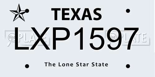 LXP1597 Texas License Plate