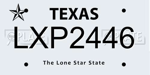 LXP2446 Texas License Plate