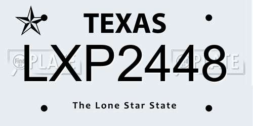 LXP2448 Texas License Plate