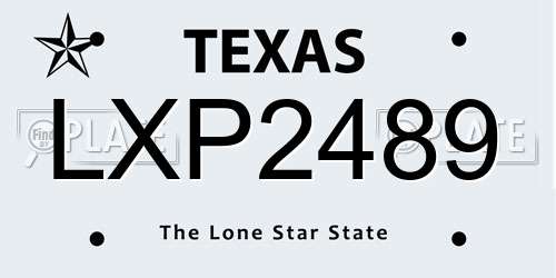 LXP2489 Texas License Plate