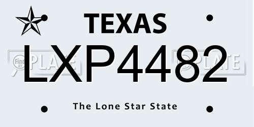 LXP4482 Texas License Plate