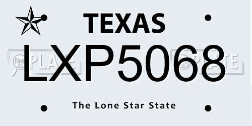 LXP5068 Texas License Plate