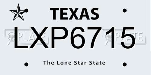 LXP6715 Texas License Plate