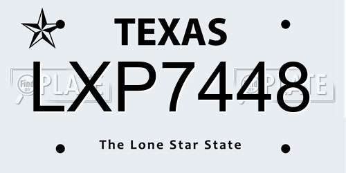 LXP7448 Texas License Plate