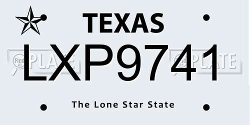 LXP9741 Texas License Plate