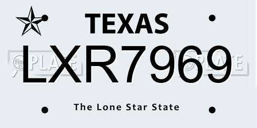 LXR7969 Texas License Plate