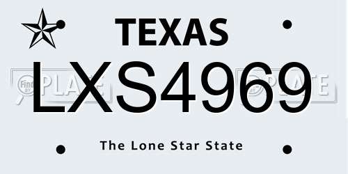 LXS4969 Texas License Plate