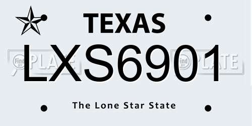 LXS6901 Texas License Plate