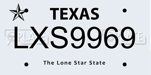 LXS9969 Texas License Plate