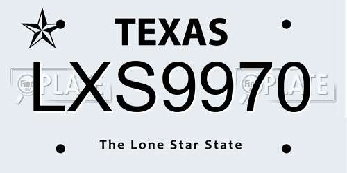 LXS9970 Texas License Plate