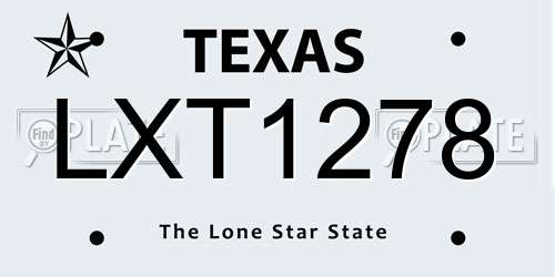 LXT1278 Texas License Plate