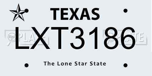 LXT3186 Texas License Plate