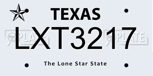 LXT3217 Texas License Plate