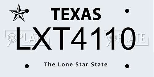 LXT4110 Texas License Plate