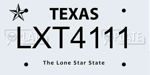 LXT4111 Texas License Plate