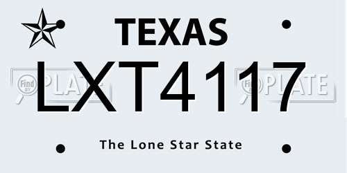 LXT4117 Texas License Plate