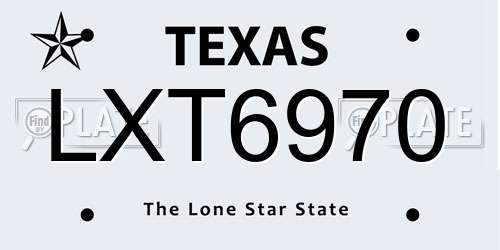 LXT6970 Texas License Plate