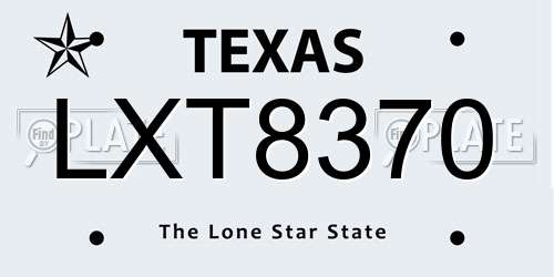 LXT8370 Texas License Plate
