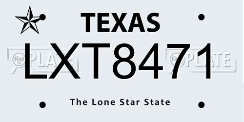 LXT8471 Texas License Plate
