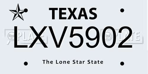 LXV5902 Texas License Plate