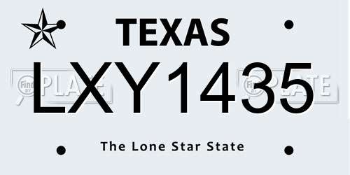 LXY1435 Texas License Plate