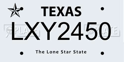 LXY2450 Texas License Plate