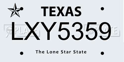 LXY5359 Texas License Plate