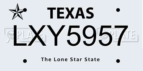 LXY5957 Texas License Plate