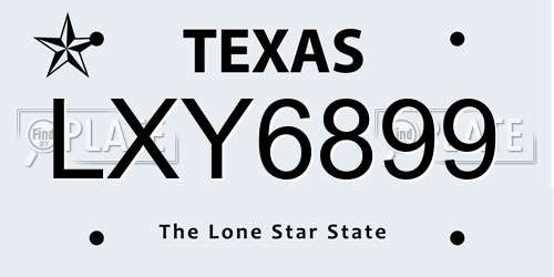 LXY6899 Texas License Plate