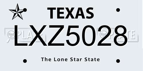 LXZ5028 Texas License Plate