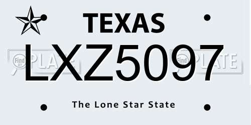 LXZ5097 Texas License Plate