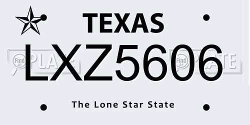 LXZ5606 Texas License Plate