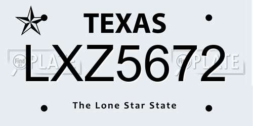LXZ5672 Texas License Plate