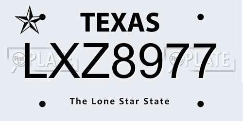 LXZ8977 Texas License Plate