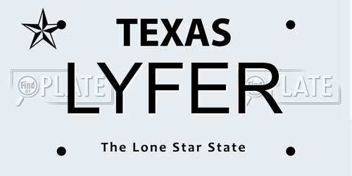 LYFER Texas License Plate