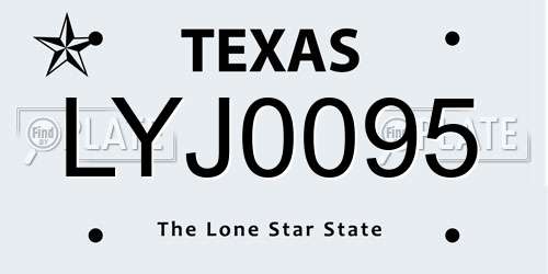 LYJ0095 Texas License Plate