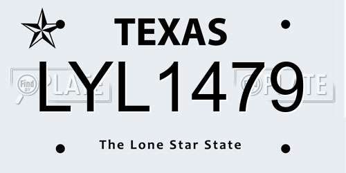 LYL1479 Texas License Plate